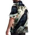 thumbnail image 3 of Crow Men's Button Down Hawaiian Print Short Sleeve Casual Summer Beach Shirts, 3 of 6