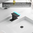 thumbnail image 3 of Matte Black Bathroom Faucet for 1 Hole Waterfall Faucet with Pop-up Drain, Bathroom Sink Faucet, Single Handle Single One Hole Vanity Faucet cUPC Water Supply Line, 6 Inch Deck Plate, 3 of 12