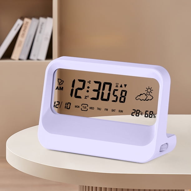 Herunwer Transparent Digital Clock Display Temperature And Humidity Timer Multifunctional Electronic Alarm Clock
