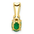 thumbnail image 3 of Real 14kt With Rhodium Diamond and Oval Emerald Pendant; for Adults and Teens; for Women and Men, 3 of 4