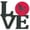 Black White, variant on Standard Poodle Love Metal Wall Artwork LOVE Red