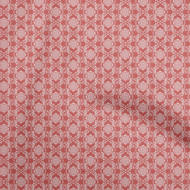 oneOone Polyester Spandex Red Fabric Asian Ornamental Craft Projects Decor Fabric Printed By The Yard 56 Inch Wide