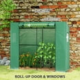 thumbnail image 5 of Outsunny 6.6' x 2.5' x 5.6' Lean-to Small Greenhouse for Outdoors with UV-resistant PE Cover, Walk-in Portable Greenhouse with Roll-up Door, Green, 5 of 9