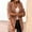Brown, variant on Blazer for Women 2023 Jackets for Women New Long-sleeved Suit Collar Printed Pocket Jacket Womens Blazer Brown M