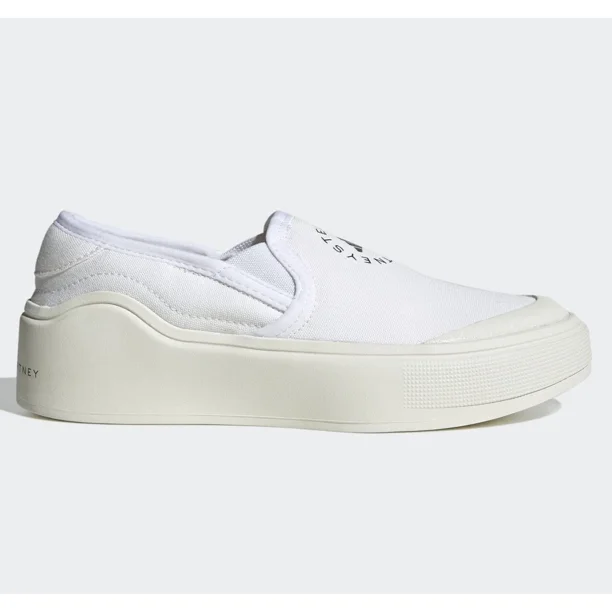 7 M/ 8 W - Adi-das BY STELLA MCCARTNEY COURT SLIP-ON UNISEX SHOES,WHT/WHT/BLK