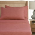 thumbnail image 4 of Mainstays Super Soft Faux Textured Microfiber Bed Sheet Set, Full, Luscious Red Merlot, 4 Piece, 4 of 11