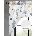thumbnail image 2 of Blue Yellow Spring Floral Swag Valances for Windows, Small Curtains Drapes, Watercolor Botanical Flowers Kitchen Window Curtains Over Sink Window Treatment Valance for Bedroom/Bathroom 56"x36", 2 of 5