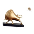 thumbnail image 1 of Estatua de toro abstracta, escultura de toro, figura de buey, adorno de caballo, escultura de animal, pieza decorativa de resina de latón, pieza artís, 1 of 8