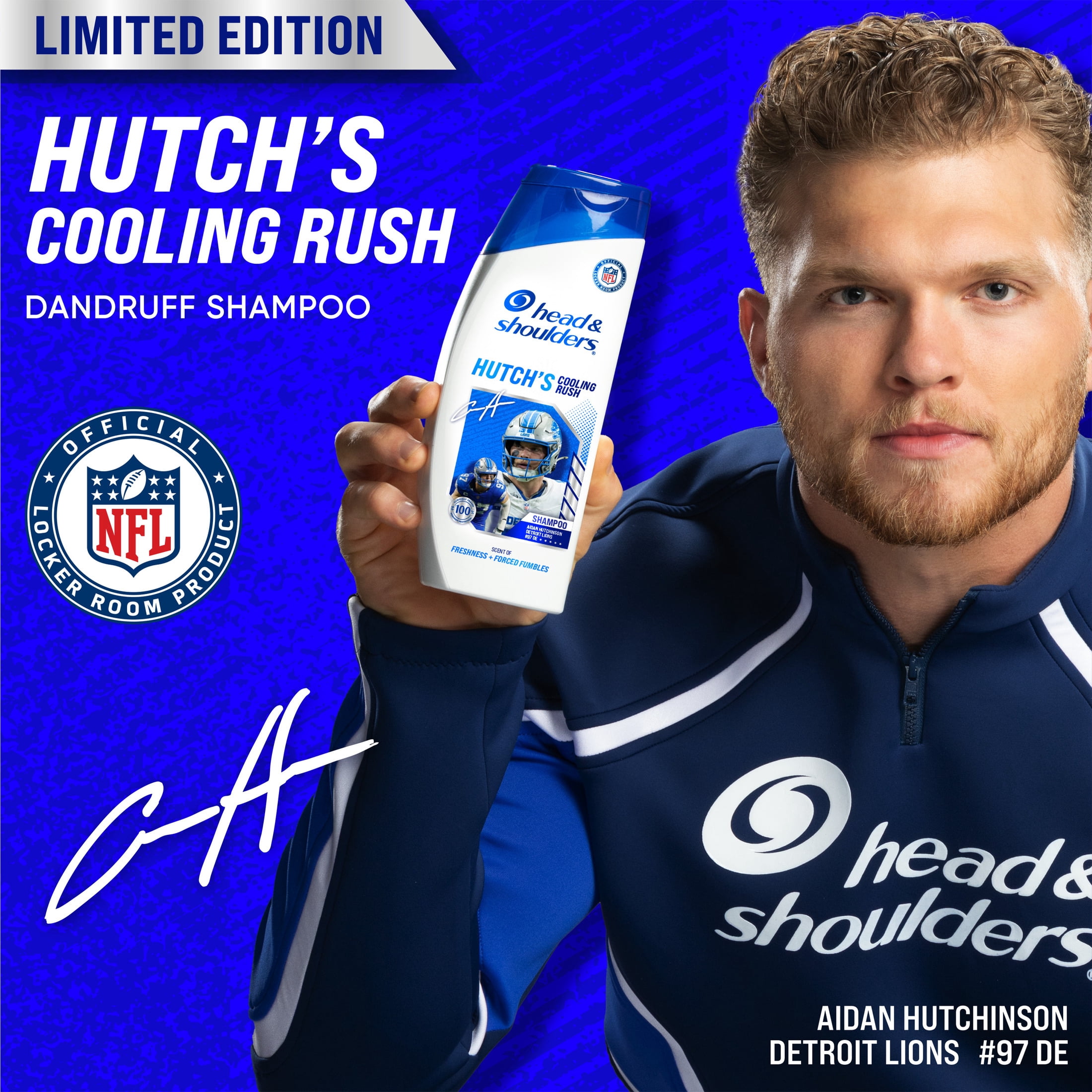 Head and Shoulders Dandruff Mens Shampoo, Hutch's Cooling Rush, NFL Collection, 12.5 fl oz