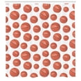 thumbnail image 3 of Ambesonne Basketball Shower Curtain, Realistic Style Ball, 69"Wx75"L, Pale Cinnamon White, 3 of 3