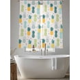 thumbnail image 5 of Yellow Green Blue Pineapple Sheer Curtains 72 Inch Long 2 Panels, Tropical Fruit Leaf Vintage Light Filtering Rod Pocket Semi Sheer Curtains, Sheer Voile Drapes for Living Room Bedroom, 52"x72", 5 of 5