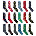 thumbnail image 2 of 6-12 Packs Marc Echo Men's Patterned Cotton Dress Casual Sock-Assorted Color (Style 4, 6 Pack), 2 of 2