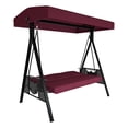 thumbnail image 6 of VEIKOUS 3-Seat Patio Porch Swing, Outdoor Steel Frame Glider w/Canopy and Side Trays, Wine Red, 6 of 17