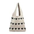 thumbnail image 1 of Bolso de playa, bolso de compras de punto, bolso de verano, bolso de hombro de punto con forma de corazón, 1 of 6
