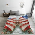 thumbnail image 5 of Bingfone Patriotic Butterfly Floral Print Flannel Fleece Blanket Throw Blanket for Bed,Sofa,Couch,Travel,Camping(50"x40" ), 5 of 8