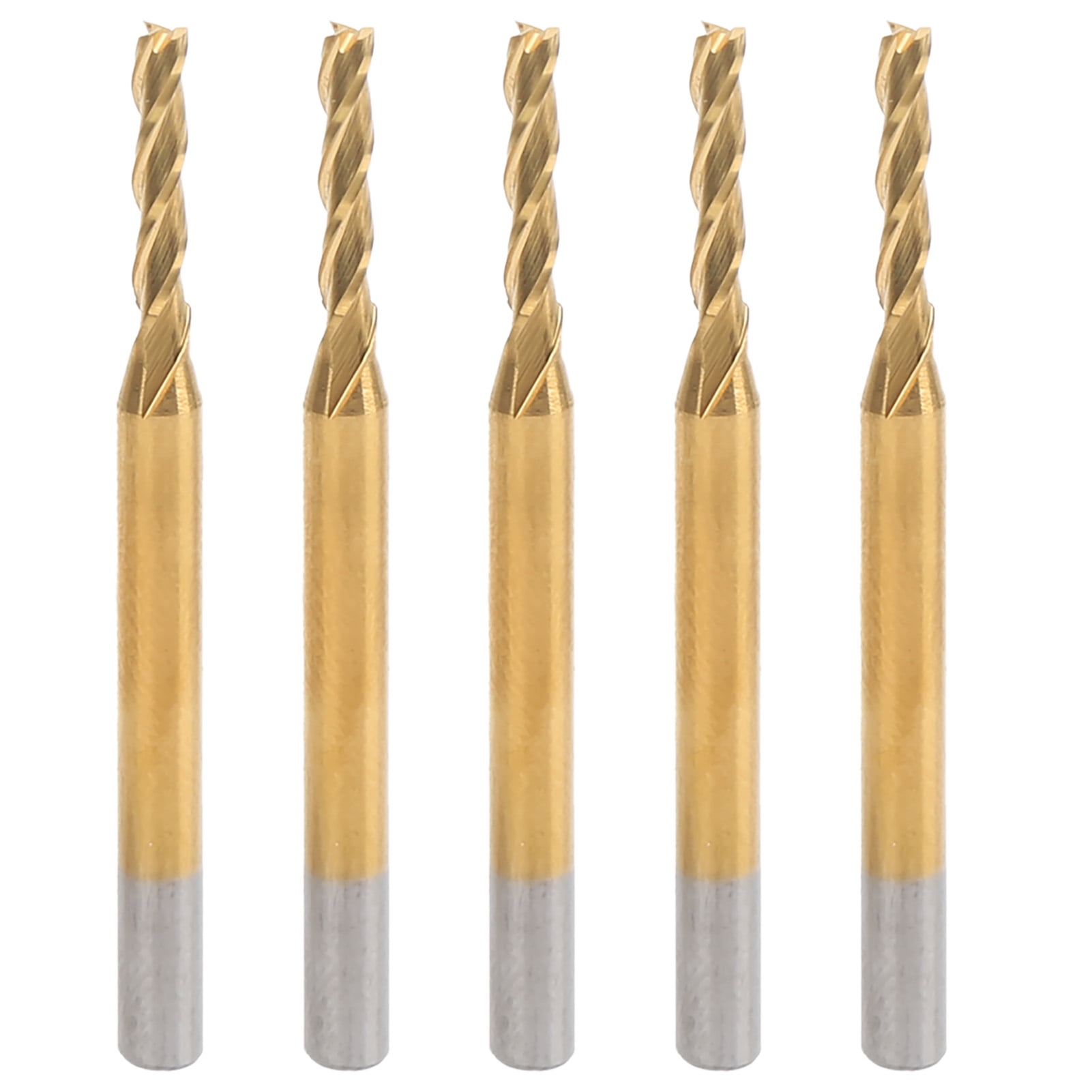 Plywood Acrylic Resin,PCB 5Pcs 3‑Flute Flat End Milling Cutter,Tungsten Steel Round Shank Cutting Bit,Strong and Durable,for Engraving Plastic Fiber Drilling and Milling of Hardwood 