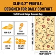 thumbnail image 2 of Ottomanson Extra Long Runner Rug 2'7" x 29' – Non-Slip Low Pile Hallway Carpet, Floral Beige, 2 of 6