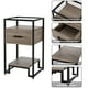 thumbnail image 5 of Mesa auxiliar con cajón de almacenamiento, mesa de noche de 3 niveles con estructura de acero y tapa de vidrio templado, 5 of 10