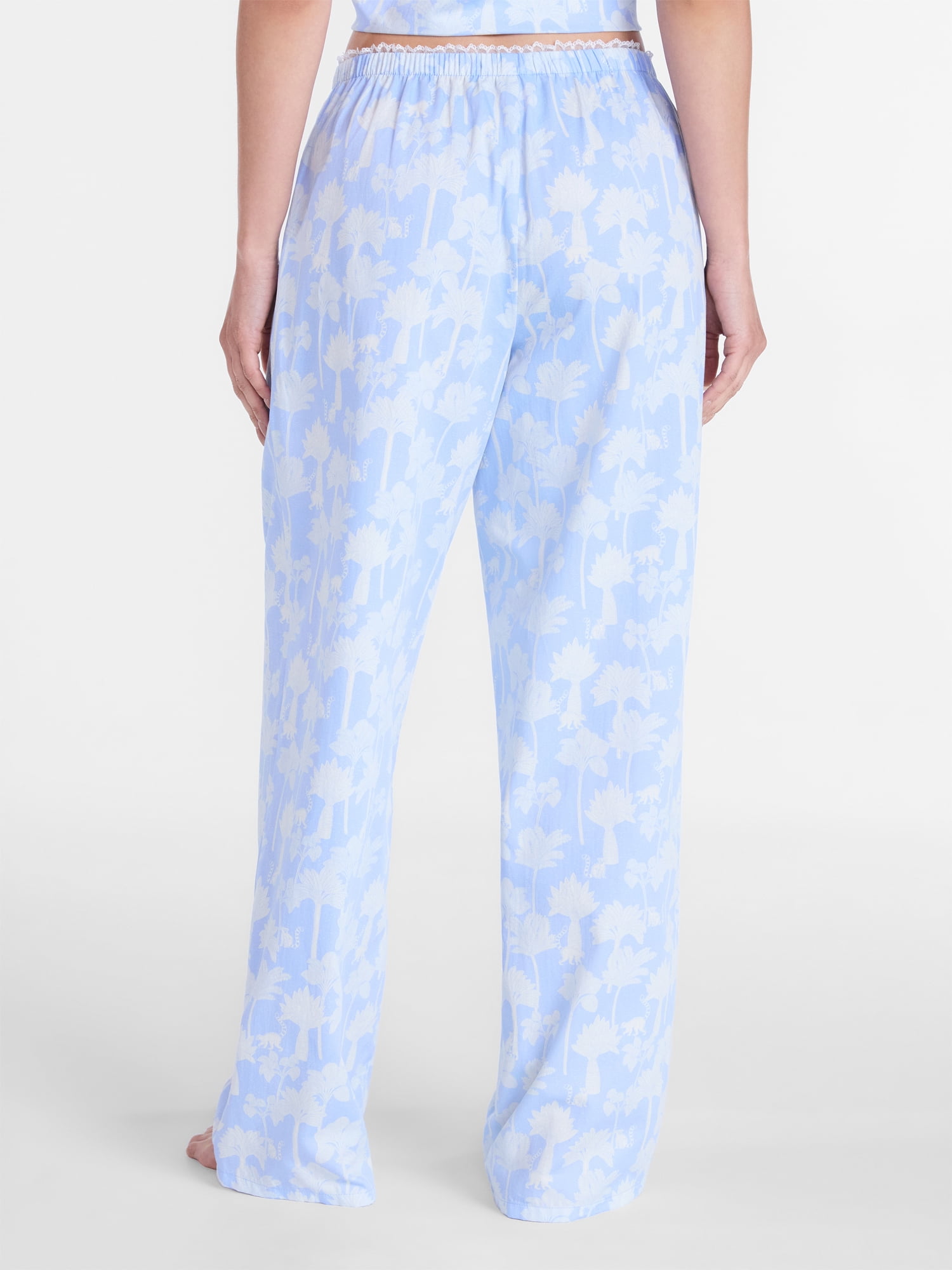 Joyspun Women's Woven Poplin Pajama Pants, Sizes XS to 3X