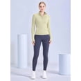thumbnail image 4 of Womens Full Zip Running Track Jacket Workout Slim Fit Yoga with Thumb Holes Leaf Green S, 4 of 8