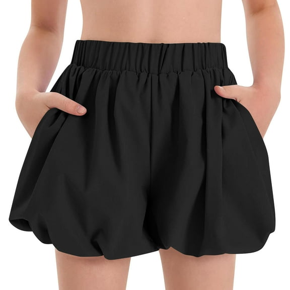 THDHVS Skorts for Girls,Girls Skorts,Summer Girls Skirts Skorts Built in Shorts Elastic Flared Flowy Tennis Athletic Skirts Skorts for Girls Black 9-10 Years