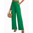 thumbnail image 1 of SHOWMALL Pantalon Grand Décontracté pour Femmes avec Taille à Cordon, Vert, 2TG, 1 of 10