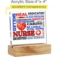 thumbnail image 2 of Nurse Gifts Nursing Gifts for Christmas Birthday Graduation, Nurse Quote Clear Acrylic Sign with Wood Stand Nursing Students Table Sign Decoration 4x4 Inch, 2 of 5