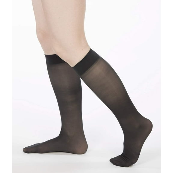 Allegro 15-20 mmHg Essential 16 Sheer Knee-High Compression Stockings for Women – Closed Toe Support Hose with Soft Top Band for Everyday Comfort