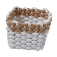 thumbnail image 2 of Organizador multiusos con cuerda, cesta portátil y elegante para toallas y maquillaje. Marrón Blanco, 2 of 7
