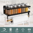 thumbnail image 3 of Spice Rack Organizer Wall Mounted Magnetic Shelf with Paper Towel Holder Roll and Hooks, 3 of 8