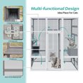 thumbnail image 6 of Large Stylish Wooden Catio Outdoor Cat Cage, Cat Enclosure with Anti-UV Waterproof, 7 Platforms and 2 Resting Boxes, Outdoor/Indoor Cat Catio, 62.6" L x 32.3" W x 70.1" H, 6 of 7