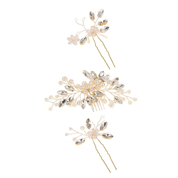 ULTNICE 1Set Golden Wedding Headpieces Hair Comb Hairpin Decorative Hair Decor Accessory