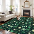 thumbnail image 3 of St. Patrick's Day Area Rug 5x7 Washable Rug Non Slip Dark Green Lucky Shamrock Leaves Spring Large Area Rug Soft Stainresistant Indoor Floor Carpet for Living Room Bedroom Home Office Dining Room, 3 of 8