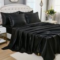 thumbnail image 6 of Satin Comforter Set Silk Like Silky Bedding Set 9 Pcs Pinch Pleat Design Satin King Bed in A Bag Pintuck Luxury Bedding Comforter with Sheet Set, 6 of 11