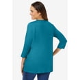 thumbnail image 2 of Woman Within Plus Size Perfect Three-Quarter Sleeve V-Neck Tee (Petite Available), 2 of 6