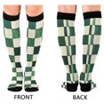 thumbnail image 4 of FORMRS Womens Knee High Socks Casual Long Thick Travel Daily Wear, 1 Pair, Green and White Plaid Pattern, 4 of 6