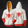 thumbnail image 2 of Spider Hero Zip Hoodie, Spider Web Printed Long Sleeve Pocket Outerwear Apparel for Men Women Cosplay Party, 2 of 8