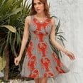 thumbnail image 7 of Lobster Art Prints Women's Tank Dress V Neck Sleeveless Summer Sundress, 7 of 7