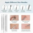 thumbnail image 2 of 9-in-1 Blackhead Remover Tool Kit Stainless Steel Pimple Popper Set With Angled Tweezers Eyebrow Shavers Portable Case For Acne Blemishes Ingrown Hairs, 2 of 7
