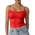 thumbnail image 2 of Ccpelsie Womens Tank Tops Seamless V-Neck Tank Tops Camisole for Summer Daily Wear(Red,S), 2 of 6