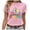 Pink, variant on Bibifish Womens Tees Autism Awareness Graphic Soft Cozy Regular Fit Crewneck Short-Sleeve Tees Summer Daily Party Stylish T-Shirts