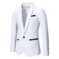 thumbnail image 2 of ZVNAΖH Mens Casual Slim Fit Suit Jacket One Button Daily Blazer Business Sport Coat Tops, 2 of 9