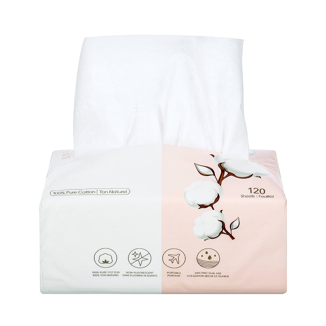 MINISO Disposable Face Towel 100 Cotton Facial Tissue Dry Wipes for