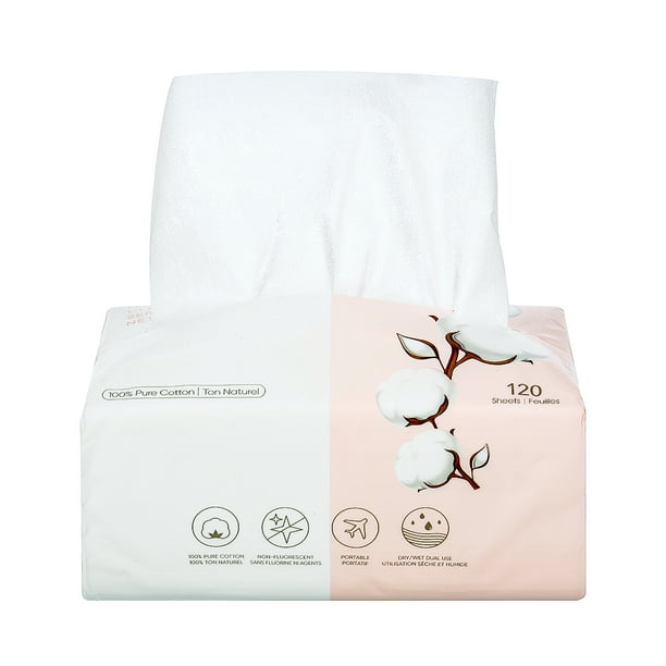 MINISO Disposable Face Towel 100 Cotton Facial Tissue Dry Wipes for