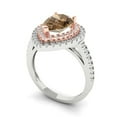 thumbnail image 2 of 2.48 ct Pear Cut Simulated Champagne Diamond with Simulated Diamond Halo Accents 18K White/Rose Gold Womens Engagement Ring, 2 of 5