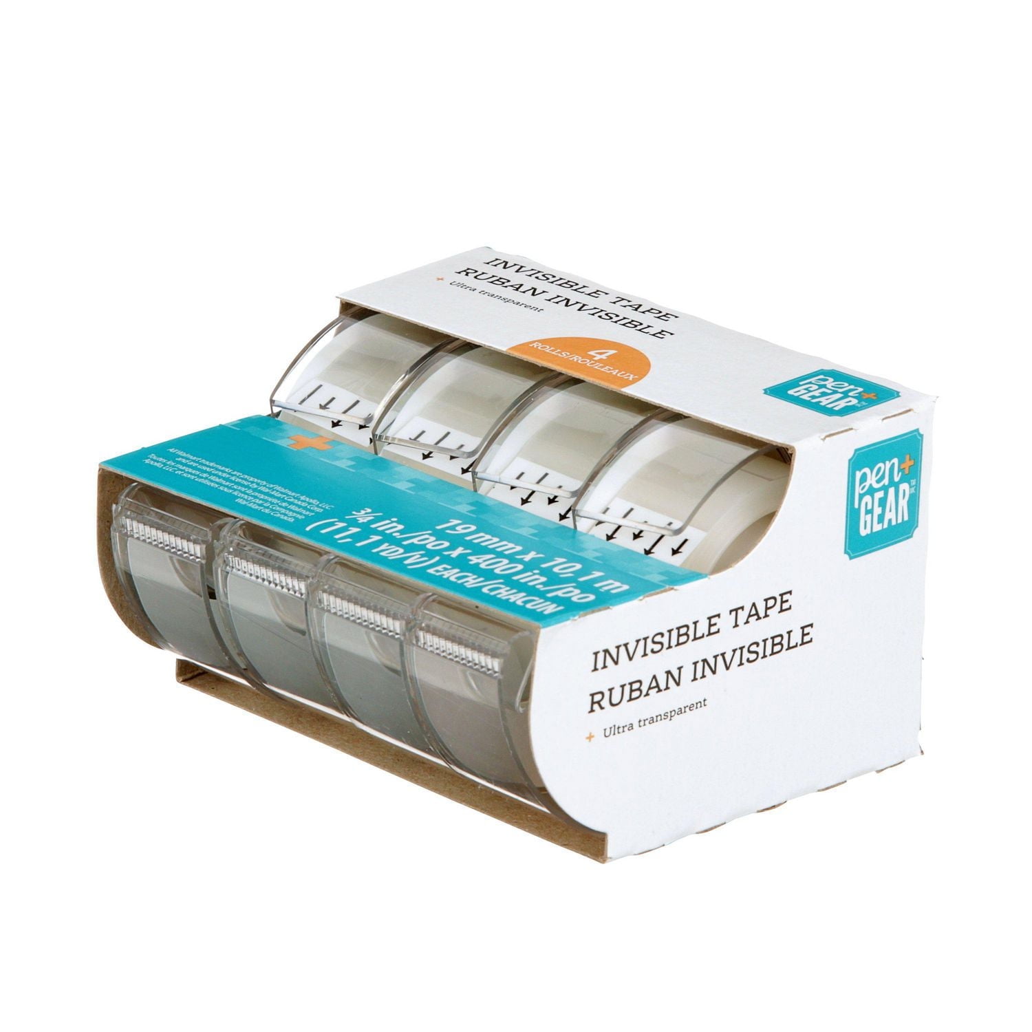 PEN+GEAR Invisible Tape, WM-ID3411C4-C, .75 in x 400 in (19 mm x 10.1 m), 4 per pack