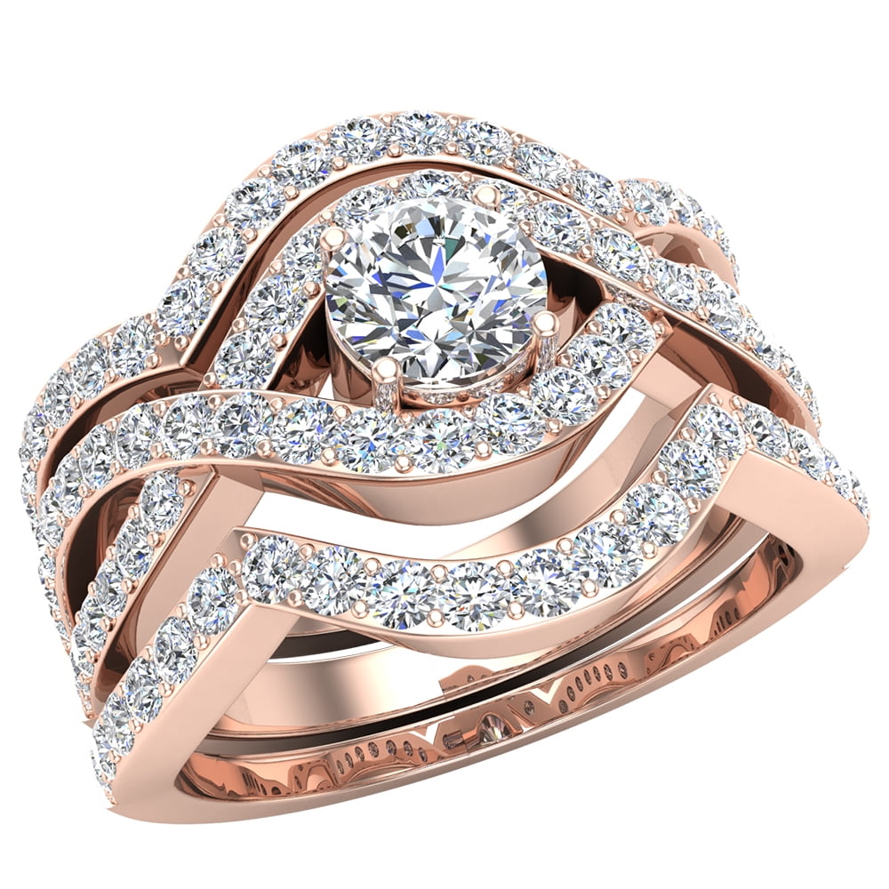1.20 Ct Round Cut Diamond 14k White Gold Over Enhancer Engagement Wedding Ring 