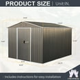 thumbnail image 3 of CarButler 8x10ft Metal Outdoor Storage Shed with Lockable Sliding Doors for Garden Backyard Patio Gray, 3 of 7