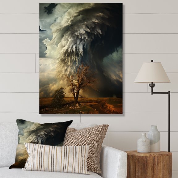Designart "Twisting Elements In The Storm" Landscape & Nature Canvas Print