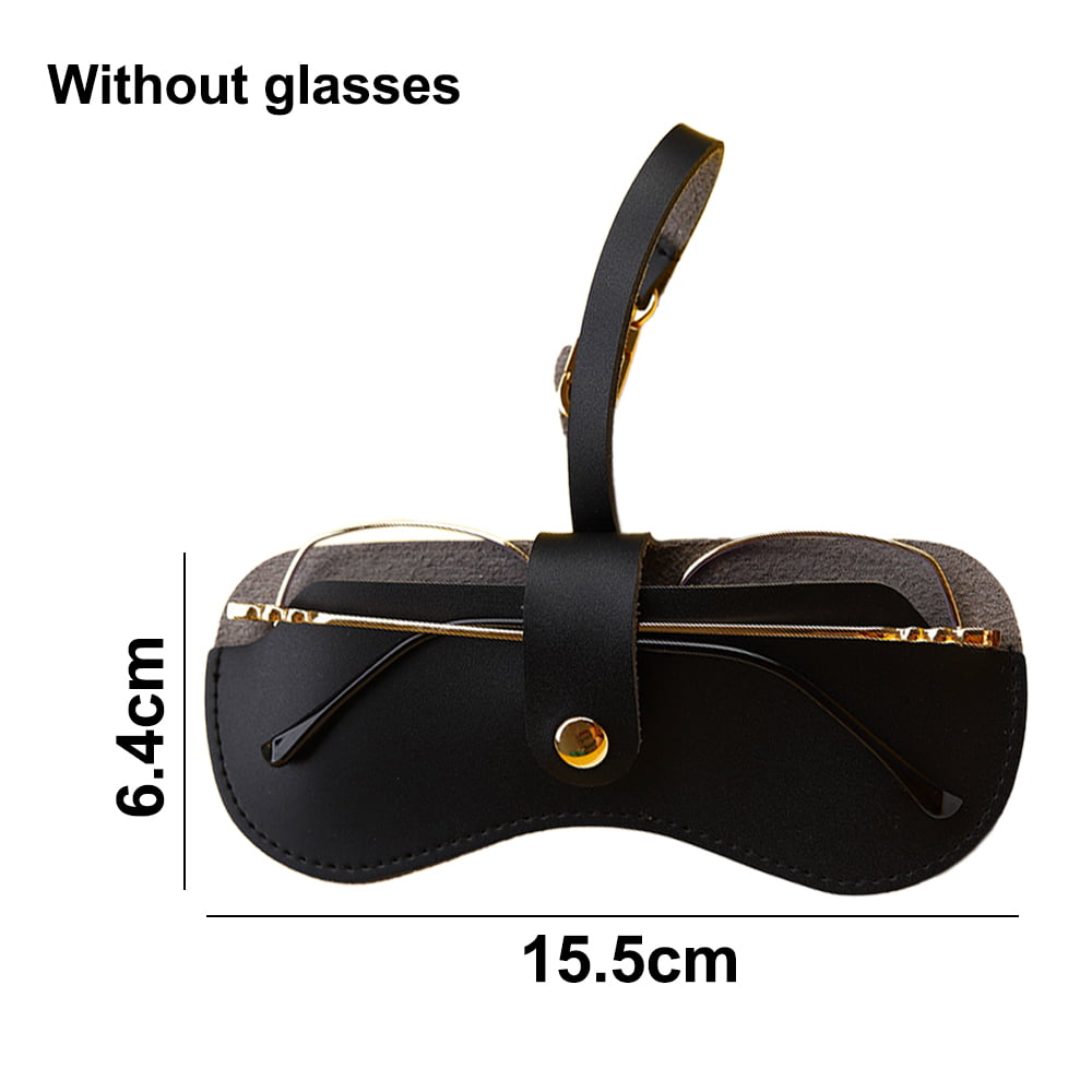 Soft Slip-In Glasses Case For Men/Women Designer Faux Leather Felt Lining  Eyeglasses/Sunglasses-Black 